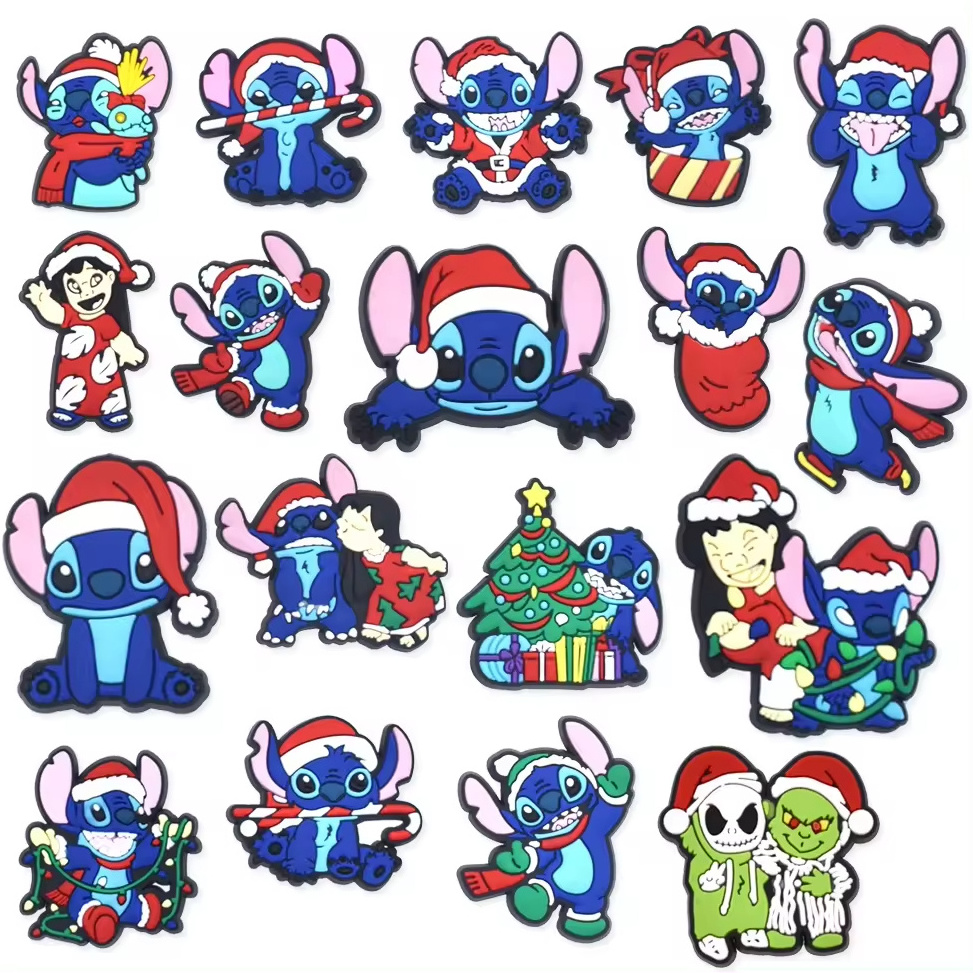 2024 new arrival Christmas shoe charms Shoes Decoration Cute Cartoon Stittch shoe charms for slippers