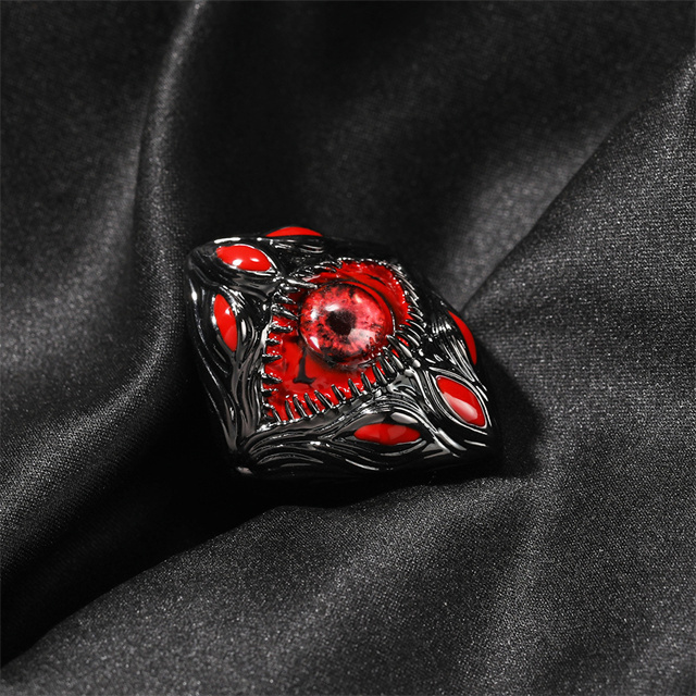 factory red eye men rings hip hop jewelry punk funky thumb halloween party rings special dark black crazy ring fine jewelry man