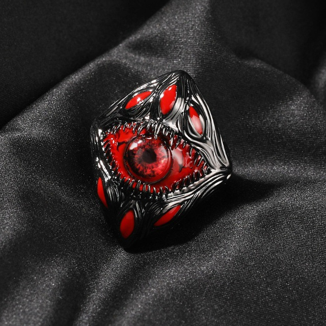 factory red eye men rings hip hop jewelry punk funky thumb halloween party rings special dark black crazy ring fine jewelry man