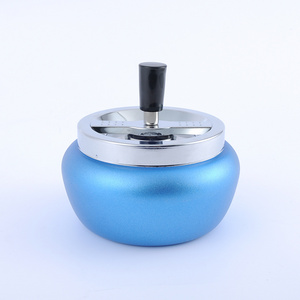 Yiwu Jiju Jl299s Wholesale Spin Lid Windproof Stainless Steel Smokeless Cigar Metal Ashtray