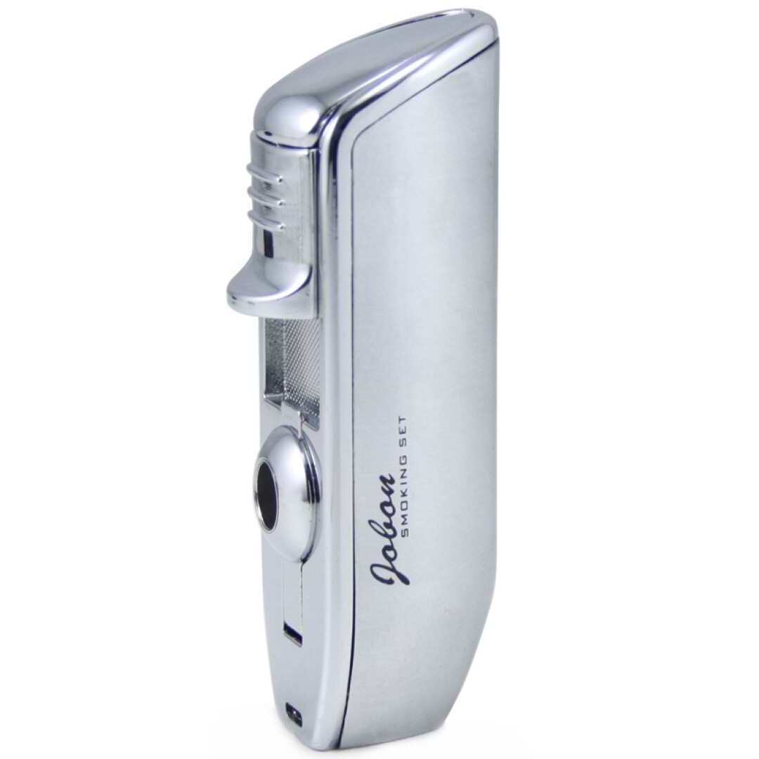 Customized Three Straight Flush Gas Inflatable Cigar Straight Flush Windproof Torch Lighter With Cigar Cutter