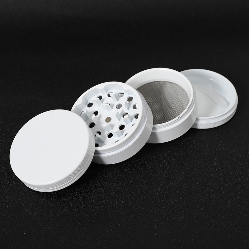 Yiwu Jiju customized herb grinder ceramic 4 layer ceramic paint and rubber paint metal ceramic herb grinder