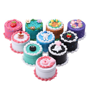 Beautiful Cake And Cream Shaped 2.48 Inches 4 Layers Zinc Alloy Tobacco Grinders