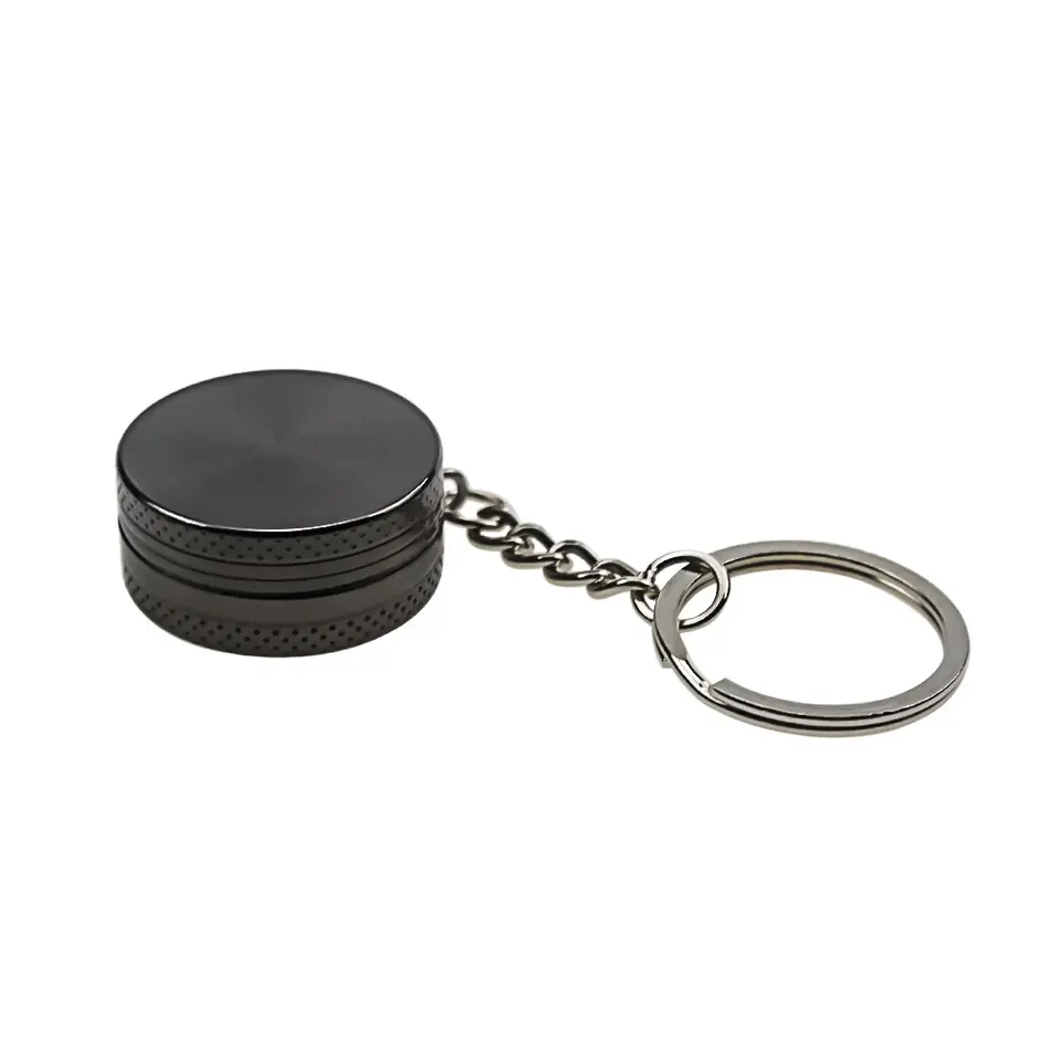 Wholesale New Stainless Steel 2 layers rusher unique zinc alloy Mini travel keychain Herb Grinder