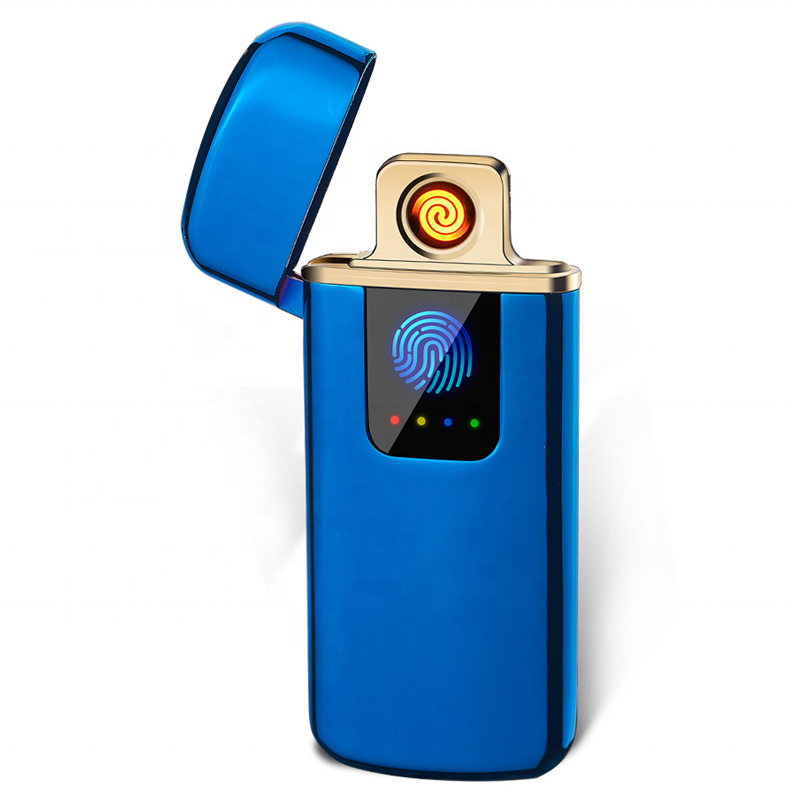 JL-827V Electronic USB Flameless Fingerprint Induction Zinc Alloy Windproof Lighter Rechargeable Lighter With Gift Box