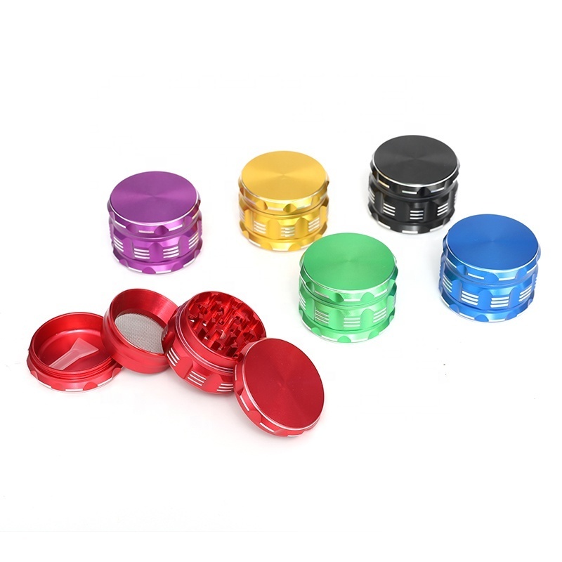 Fashion High Quality Metal Cool Spice 55MM-4 Aluminum Tobacco Grinding Sharp Teeth Logo Customized Grinders