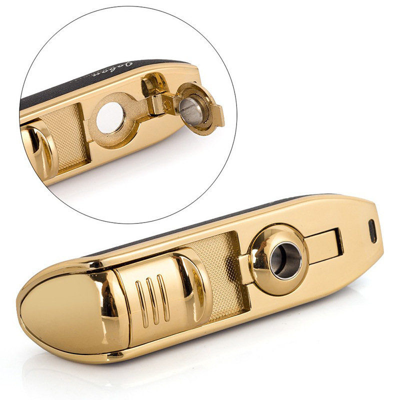 Customized Three Straight Flush Gas Inflatable Cigar Straight Flush Windproof Torch Lighter With Cigar Cutter