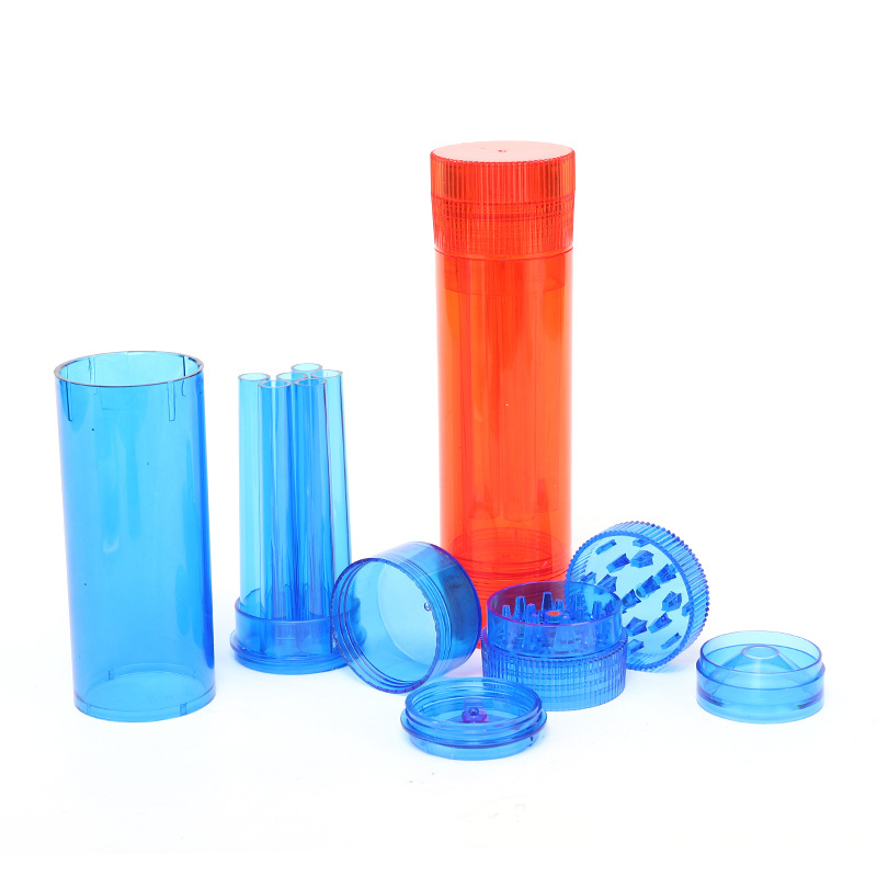 Yiwu Jiju 2 in 1 Wholesale  High Quality Herb Grinder Acrylic Spice Plastic flower Grinder