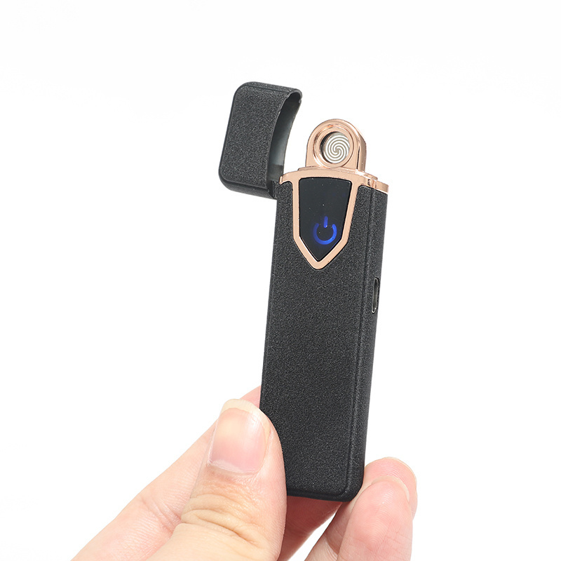 New Arrival USB Rechargeable Electric Lighter Electronic LED Flameless Windproof Coil Lighter