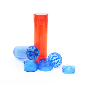 Yiwu Jiju 2 in 1 Wholesale  High Quality Herb Grinder Acrylic Spice Plastic flower Grinder