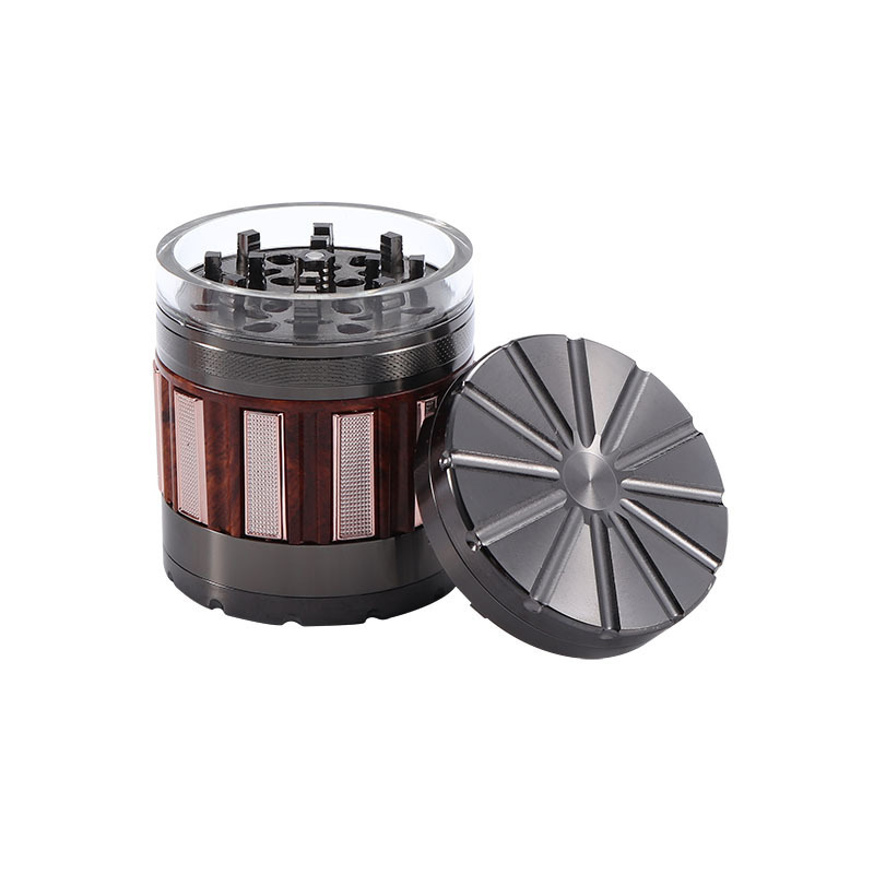 Rukioo New Hub Zinc Alloy Herb Grinder Metal Tobacco Grinder Big storage manual herb grinder 4 layer