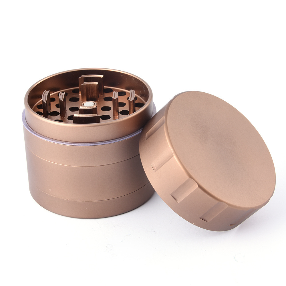 Rukioo New Style Frosted Aluminum Herb Grinder Custom Logo 63mm grinder magnetic Pink Herb Grinder Metal 4 Parts