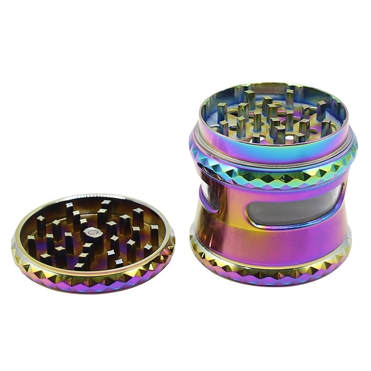 Wholesale Manual Tobacco Accessories Smoking 4 Layer 64MM Spice Tobacco Zinc Herb Grinder