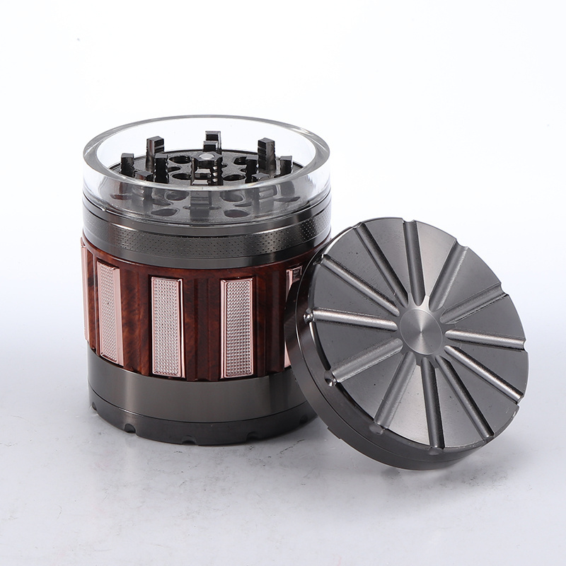 Rukioo New Hub Zinc Alloy Herb Grinder Metal Tobacco Grinder Big storage manual herb grinder 4 layer