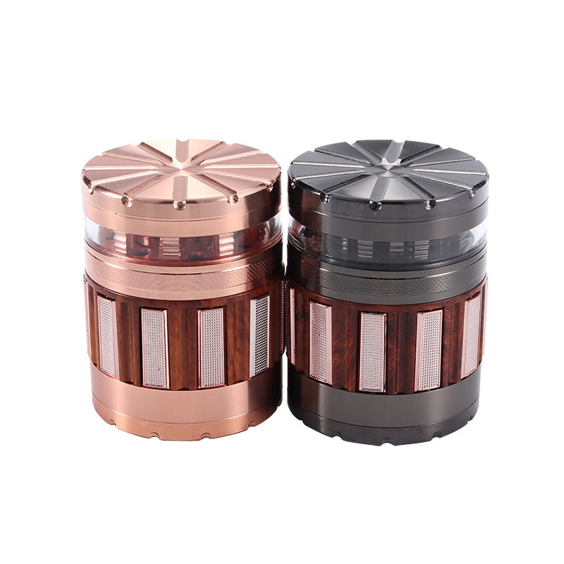 Rukioo New Hub Zinc Alloy Herb Grinder Metal Tobacco Grinder Big storage manual herb grinder 4 layer