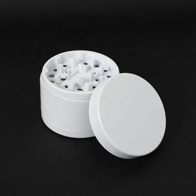 Yiwu Jiju customized herb grinder ceramic 4 layer ceramic paint and rubber paint metal ceramic herb grinder