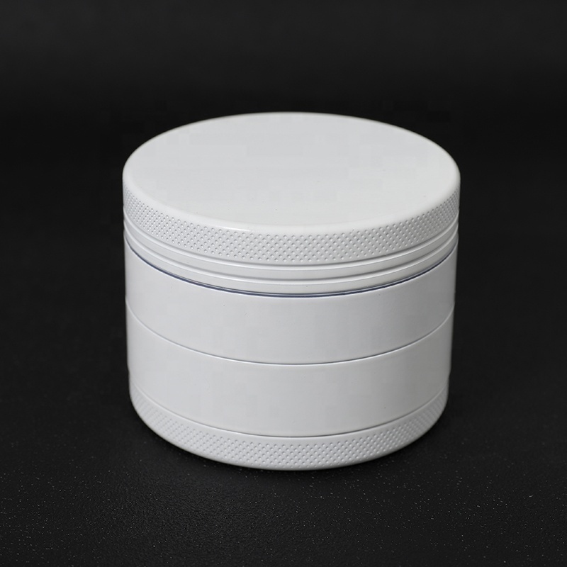 Yiwu Jiju customized herb grinder ceramic 4 layer ceramic paint and rubber paint metal ceramic herb grinder