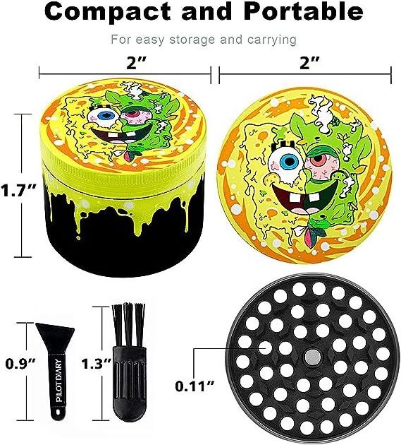 Wholesale Spice Grinder 55 mm 2.1 inch Herb Crusher Portable Grinders for Smoking Cute Cartoon Herb Grinder