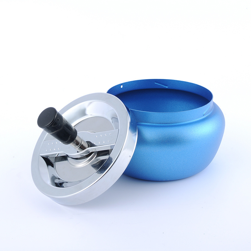 Yiwu Jiju Jl299s Wholesale Spin Lid Windproof Stainless Steel Smokeless Cigar Metal Ashtray