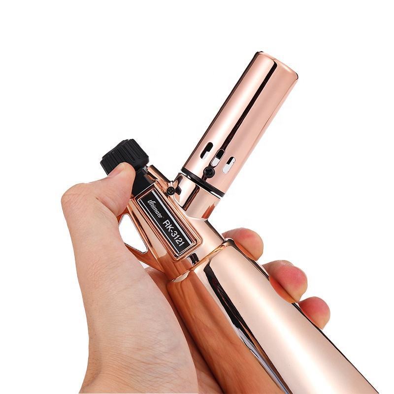 New Custom Logo Metal Windproof Refillable Gas Torch Lighter For Kitchen BBQ Cigar Torch Lighter