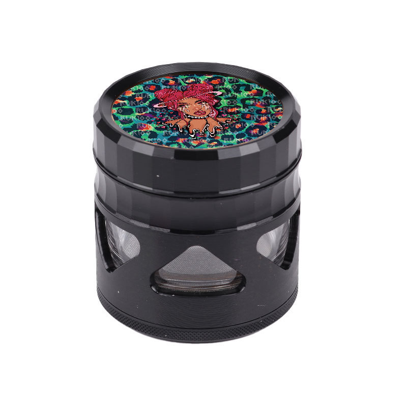 Rukioo Custom Aluminum Alloy Tobacco Smoke Grinder Ceramic Paint 4 Layers Metal Spice Herb Grinder