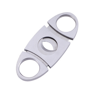 Custom Cigar Accessories Luxury Cigar Cutter Stainless Steel Double Bladed Cutter Cigar Knife