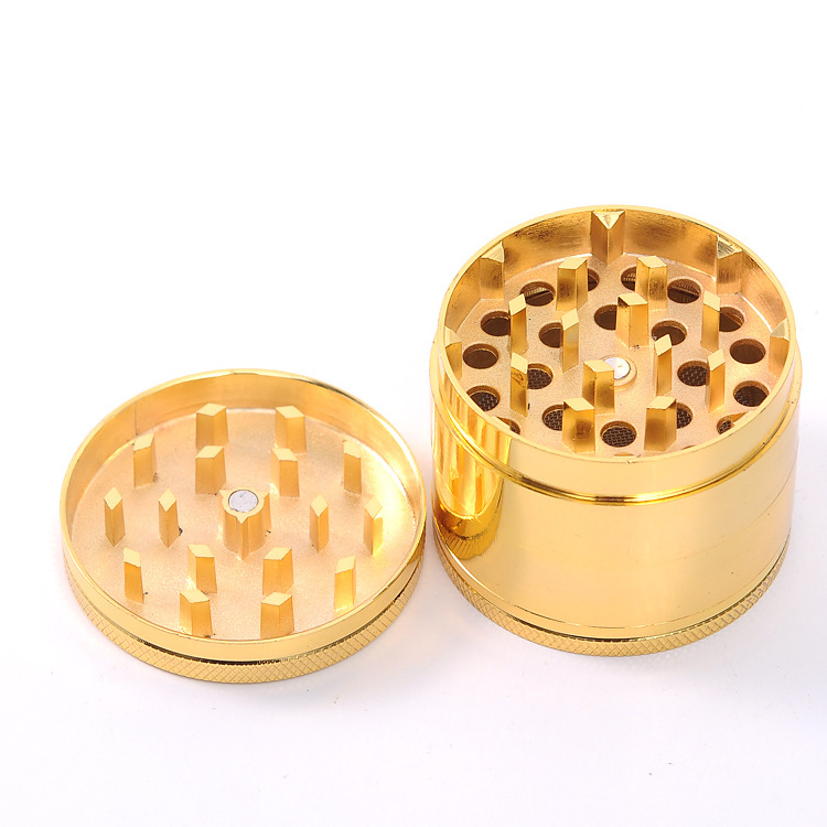 Luxury Golden Custom Metal Grinder Dry Herb Grinders Herbal Tobacco