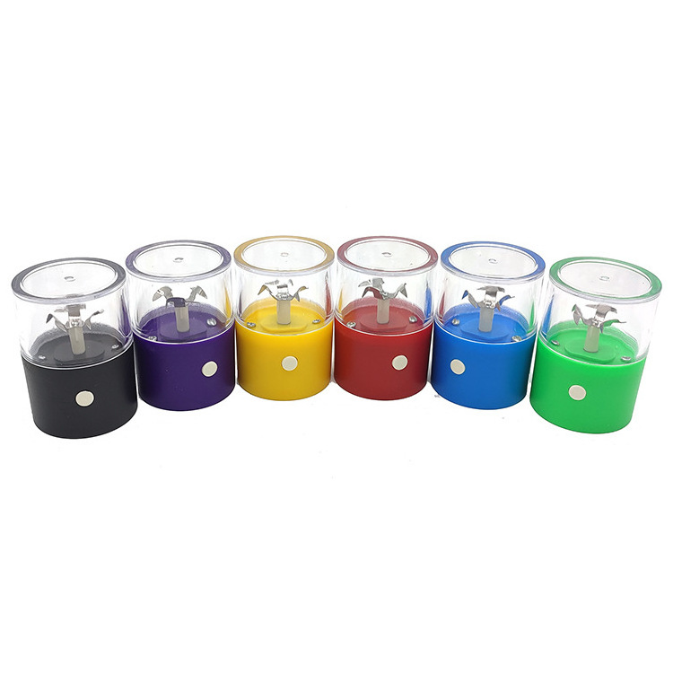 Custom Wholesale Colorful USB Plastic Tobacco Grinder For Smoking Mini Small Herb Grinder Electric