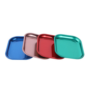 High Quality Custom Design 18*14CM Small Size Square Tin Metal Rolling Tray Tinplate Serving Trays