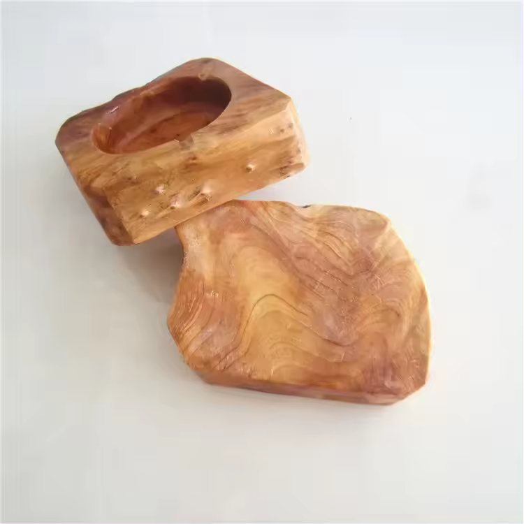 Creative Personality Wooden Cigar Holder Ashtray Smoking Accessory Cigar Bowl Natural Wood Cigar Ashtray