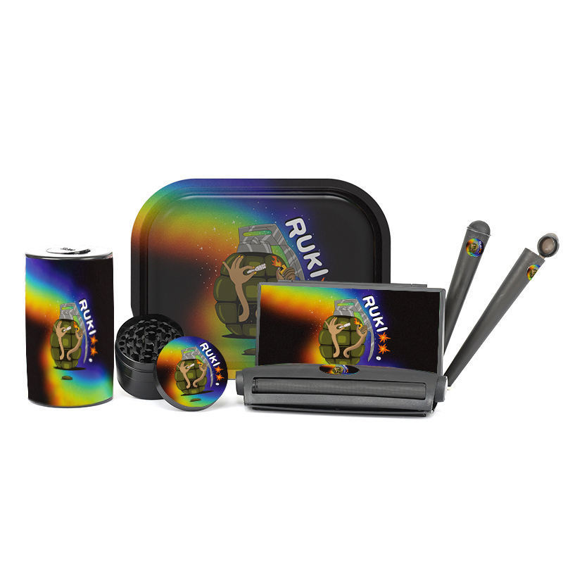 Classic 6-set Custom Smoking Tool Grinder Rolling Tray Smoking Cigarette Accessories Set