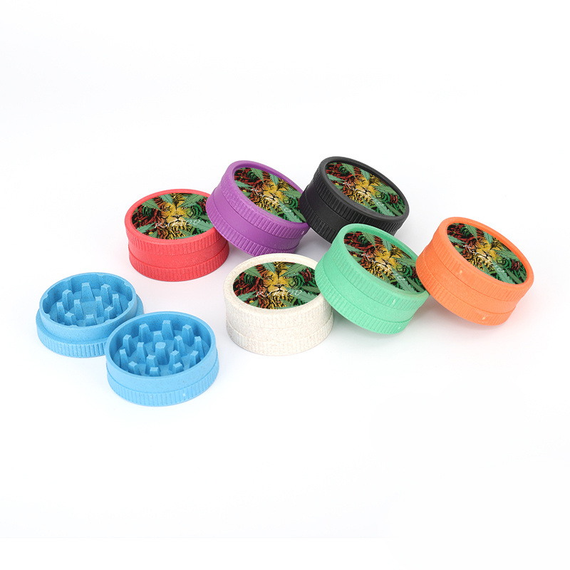 JSK0001 JIJU New Colors Grinding Embossed Custom Logo Design 55mm-2 Layer Bio Tobacco Eco-Friendly Degradable Herb Grinder