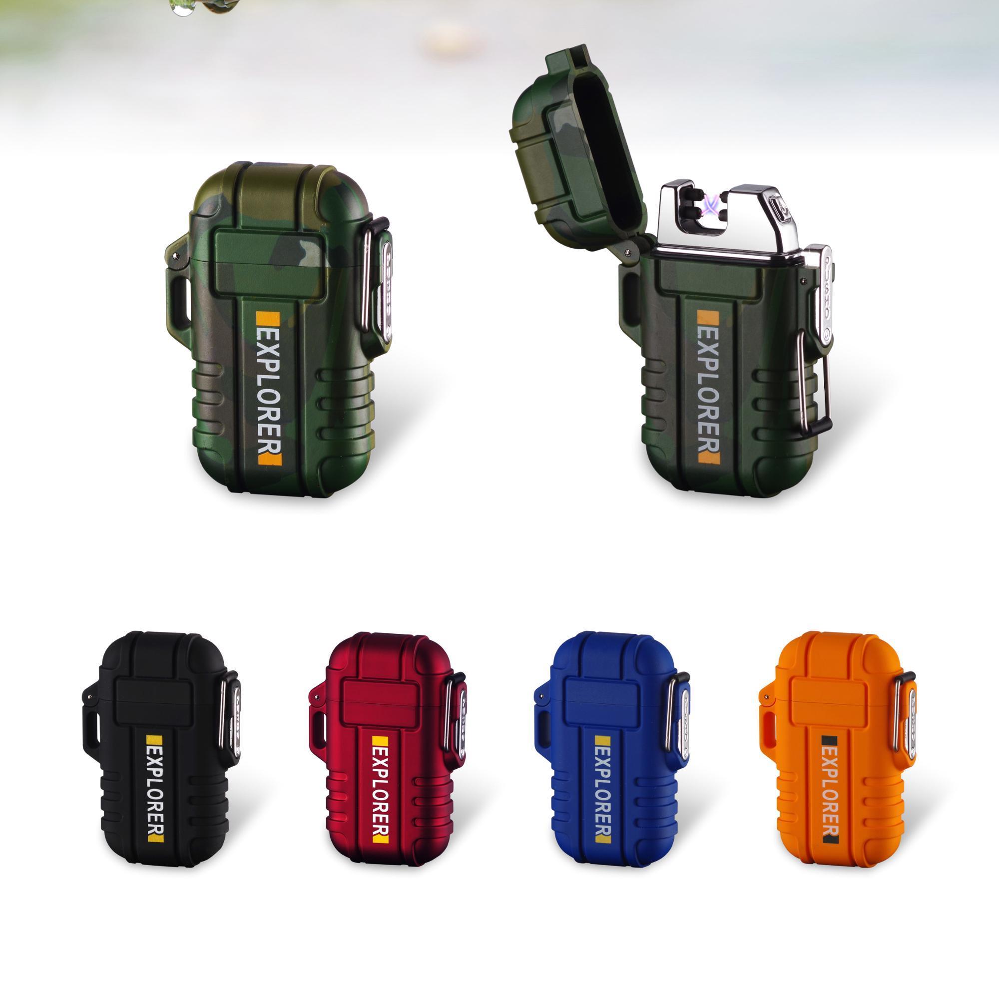 2022 wholesale outdoors rechargeable waterproof electronic usb lighter double arc electric lighter