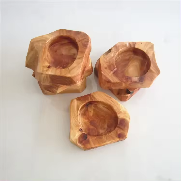 Creative Personality Wooden Cigar Holder Ashtray Smoking Accessory Cigar Bowl Natural Wood Cigar Ashtray