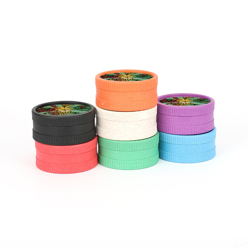 JSK0001 JIJU New Colors Grinding Embossed Custom Logo Design 55mm-2 Layer Bio Tobacco Eco-Friendly Degradable Herb Grinder