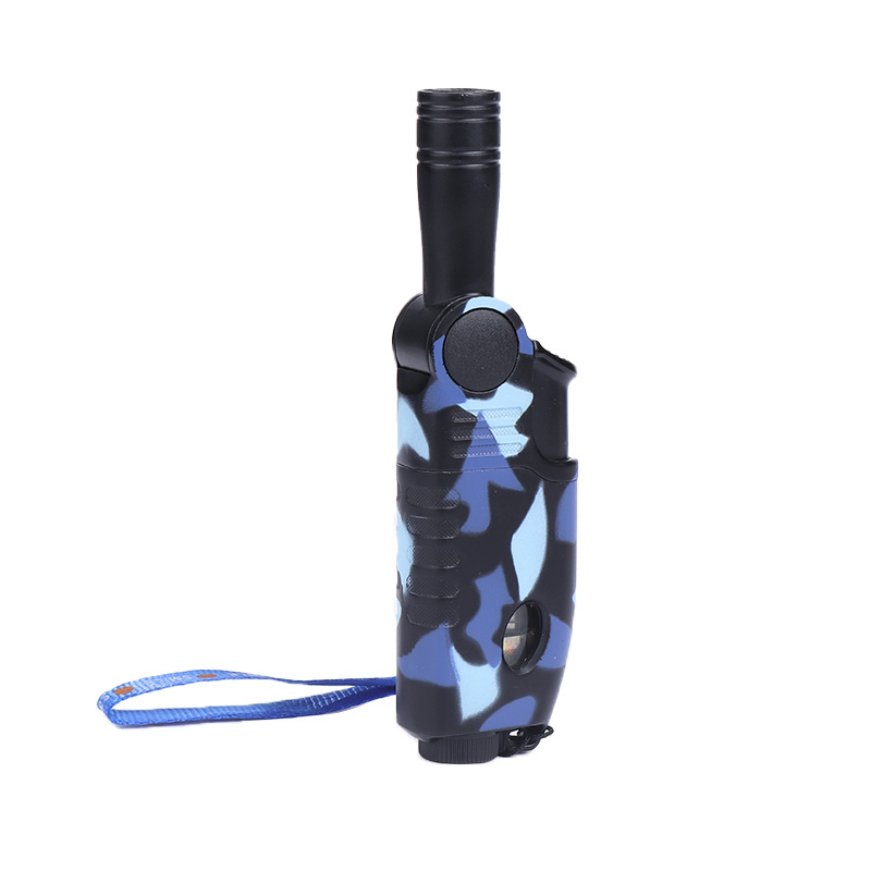 Jiju Wholesale Camouflage Jet Lighter wth Rotational  Neck Blue Flame Gas Torch Lighters for Kitchen Smoke Shop