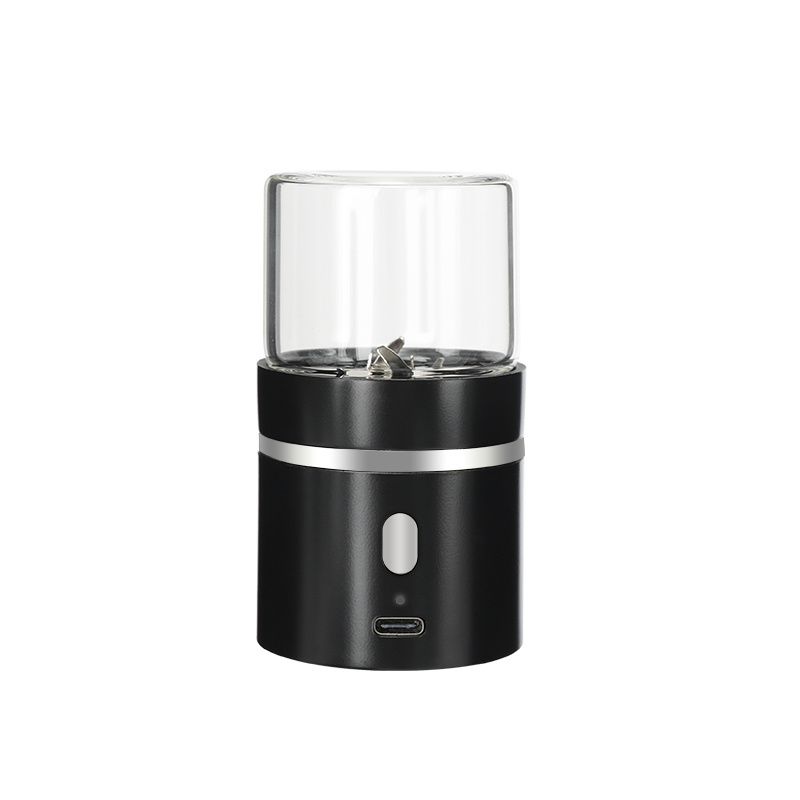 New Arrival 1100mAh Rechargeable Mini Electric Grinder Auto Hemp Flower Tea Smoking Grinder with Glass Jar