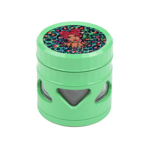 Rukioo Custom Aluminum Alloy Tobacco Smoke Grinder Ceramic Paint 4 Layers Metal Spice Herb Grinder