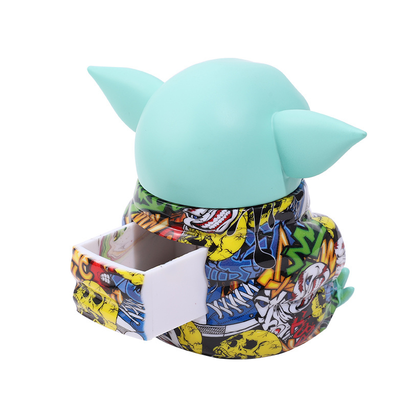 New arrival 3D Cute Design 2 in 1 Herb Grinder Cartoon YoDa Herb Grinder 3 Parts Spice Tobacco Grinder