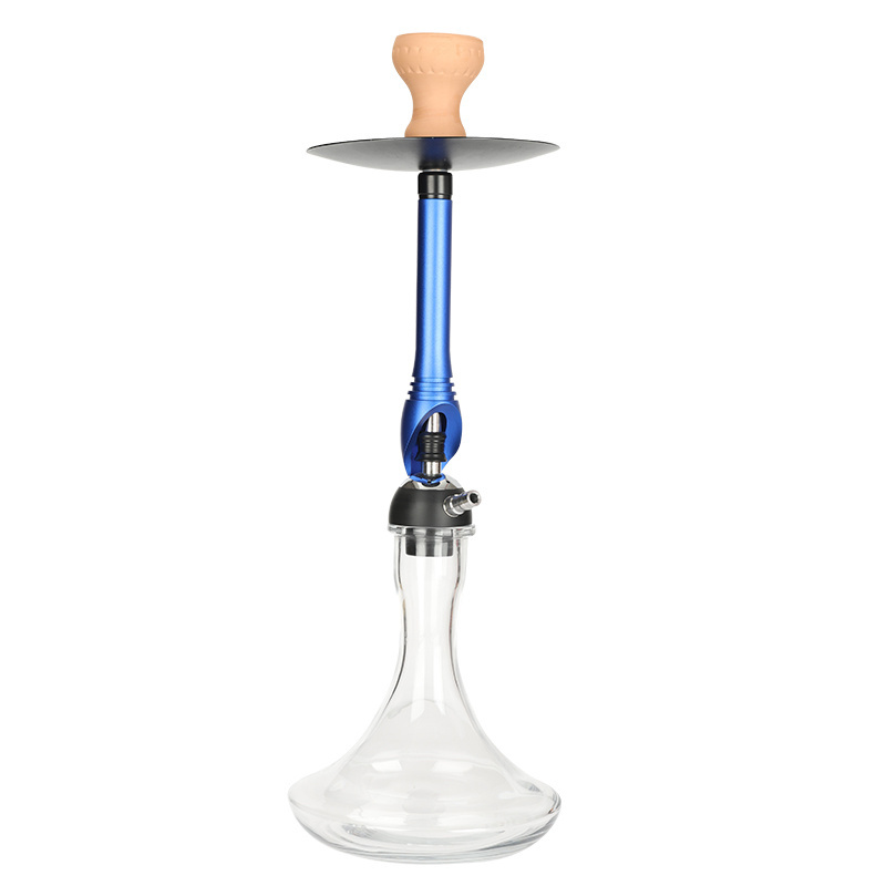 Factory Direct Large Size Aluminum Stem Arabian Hookah Shisha Narghile Nargile Huka Glass Hookah