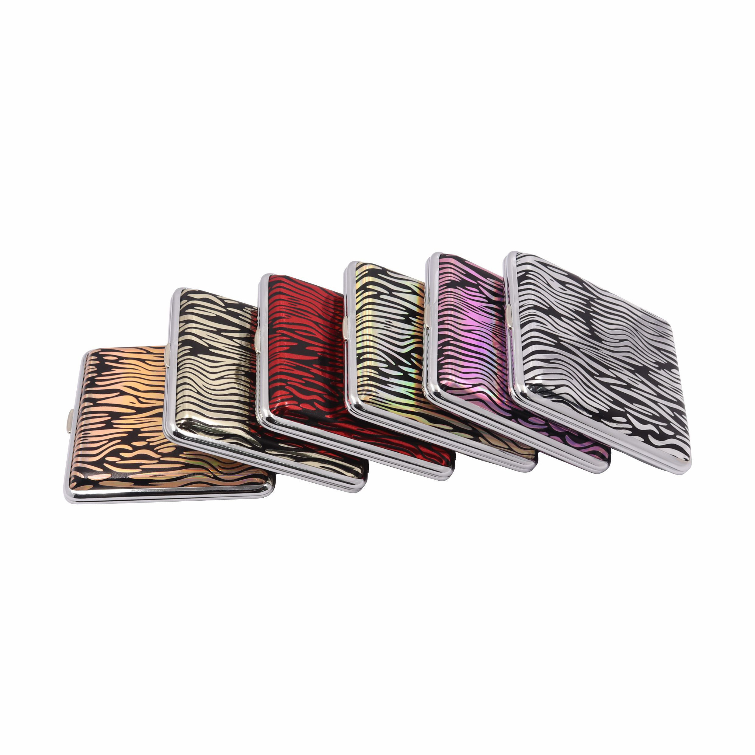 Rukioo Smoking Accessories PU Leather Portable Tobacco Cigarette Holder Case Box Metal Cigarette Case