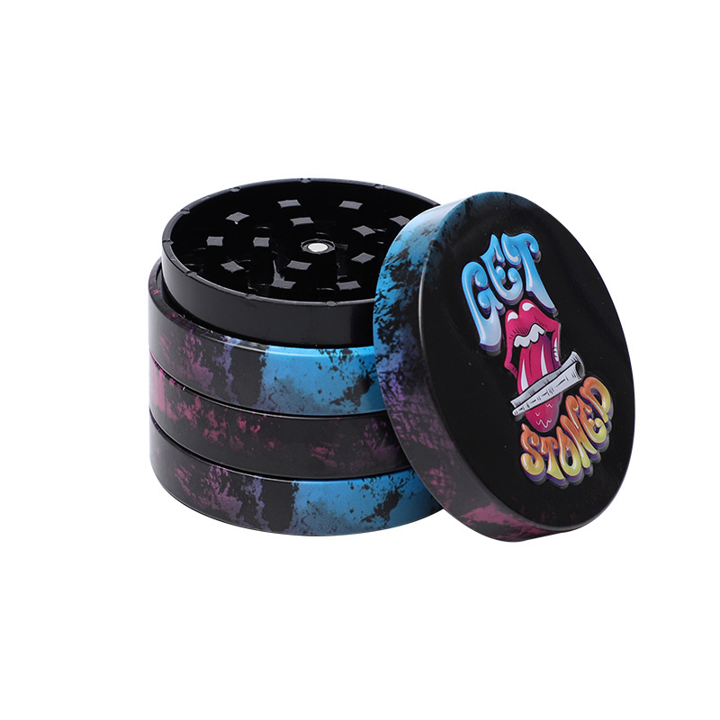 New Custom Designs 4 Layer Grinders Spice Grinder Embossed Logo Herb Grinder with Tin Surface