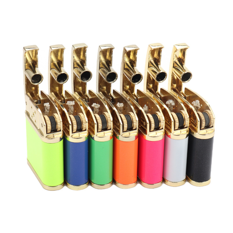 2023 Popular High Quality Gas Lighter Smoking Windproof Pure Color Cigarette Oil Lighter