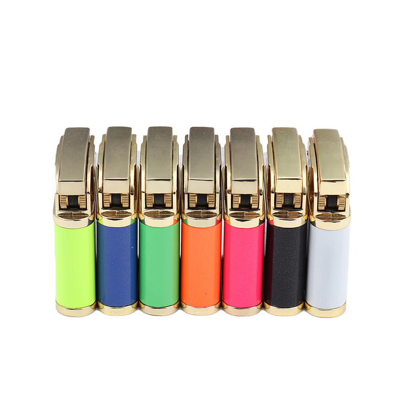 2023 Popular High Quality Gas Lighter Smoking Windproof Pure Color Cigarette Oil Lighter