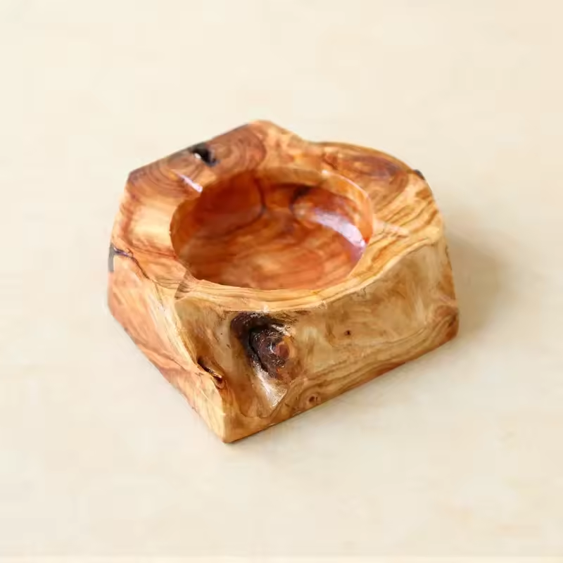 Creative Personality Wooden Cigar Holder Ashtray Smoking Accessory Cigar Bowl Natural Wood Cigar Ashtray