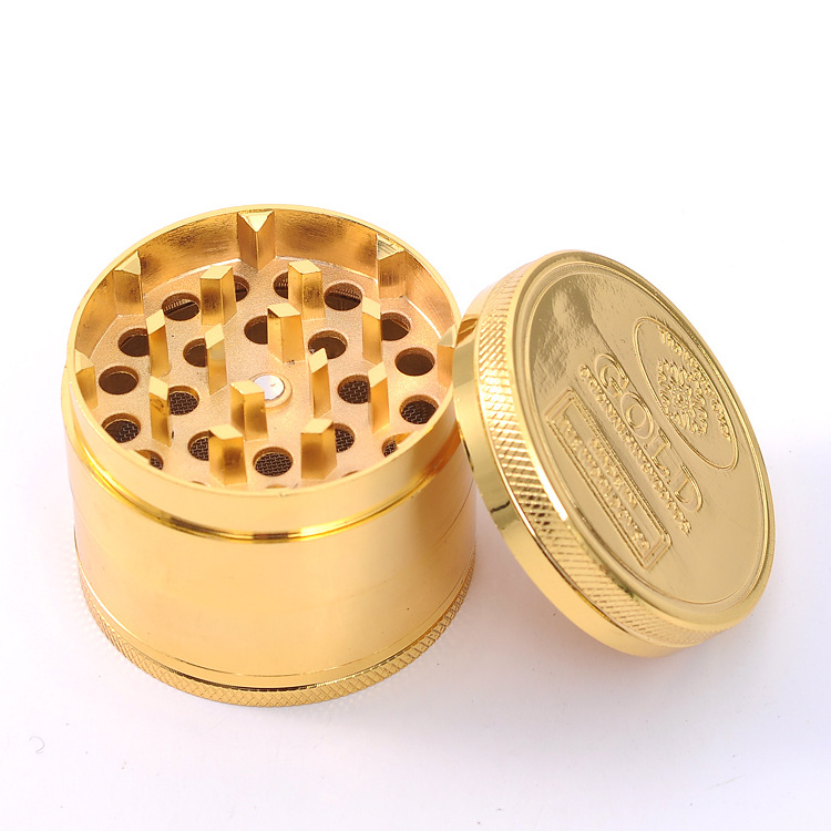 Luxury Golden Custom Metal Grinder Dry Herb Grinders Herbal Tobacco