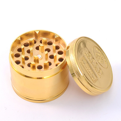 Luxury Golden Custom Metal Grinder Dry Herb Grinders Herbal Tobacco