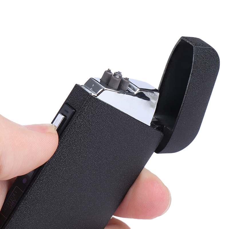 New Arrival Windproof Dual Arc USB Lighter Plasma X Electric Lighters Smoking Accessories with LED Power Display