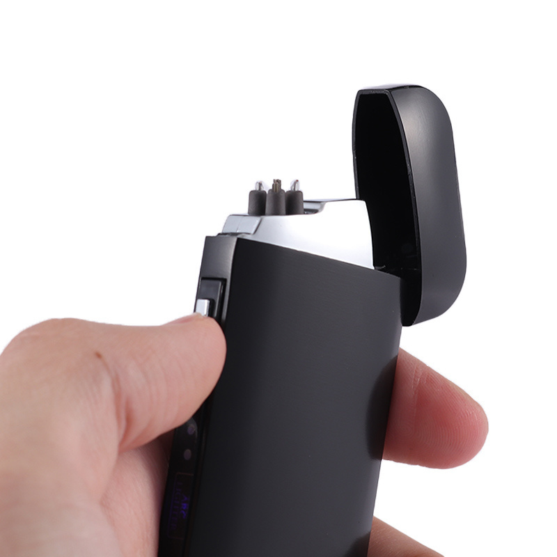 Top Quality Smoking Accessories USB Charging Dual Arc Lighter Cigarette Lighters with LCD Screen