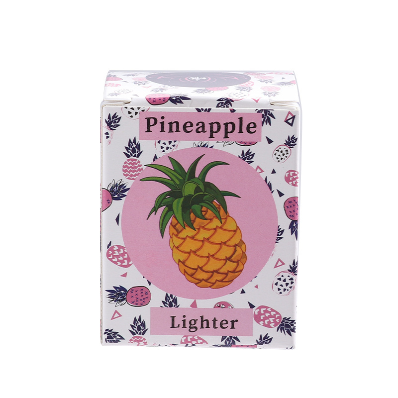 Wholesale Creative Pineapple Shaped Refillable Lighter Keychain Inflatable Cigarette Open Flame Lighter